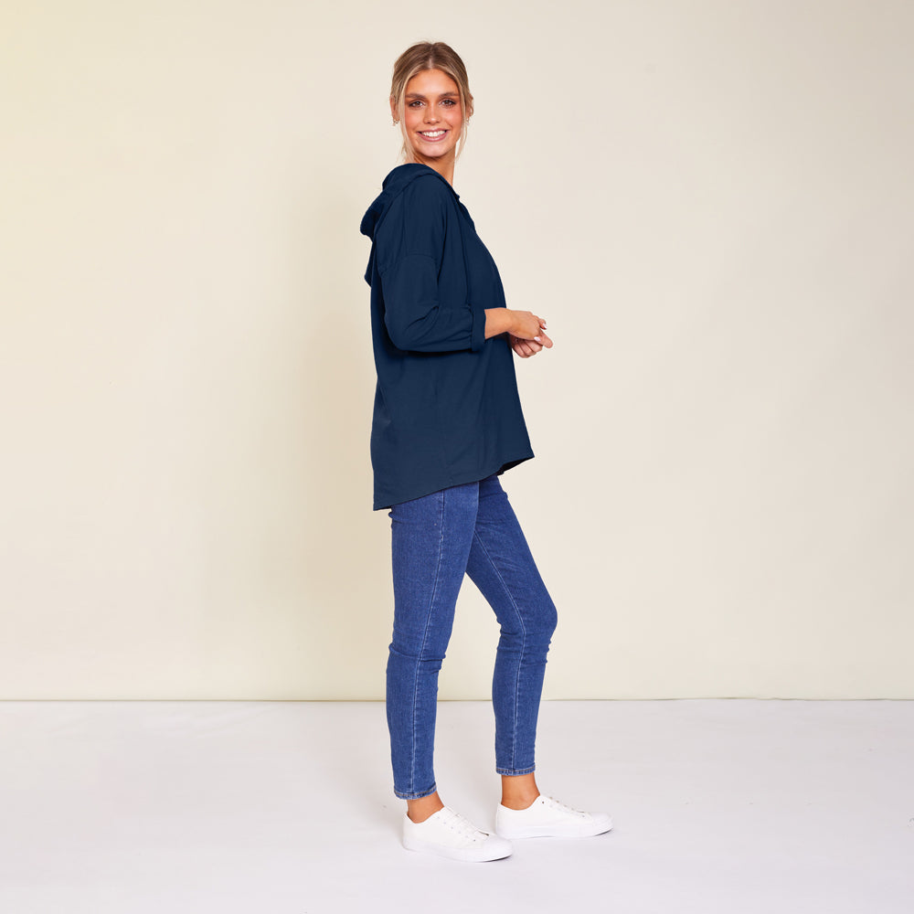 Barker Hoody (Navy) - The Casual Company