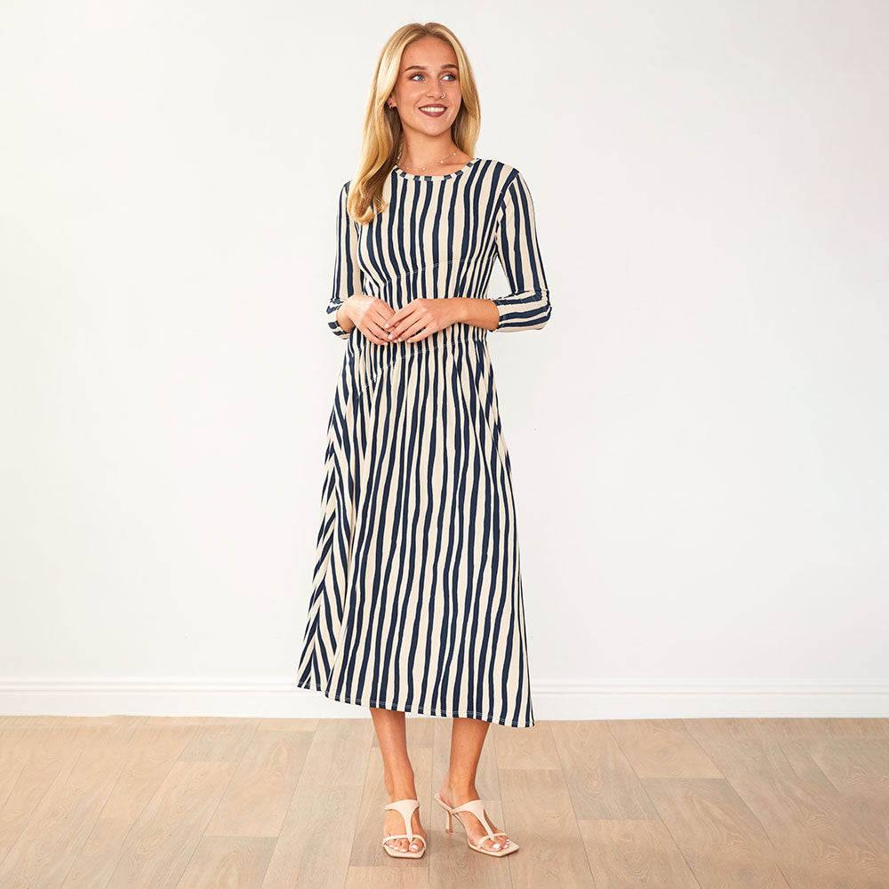 Cooper Dress (Navy Stripe)