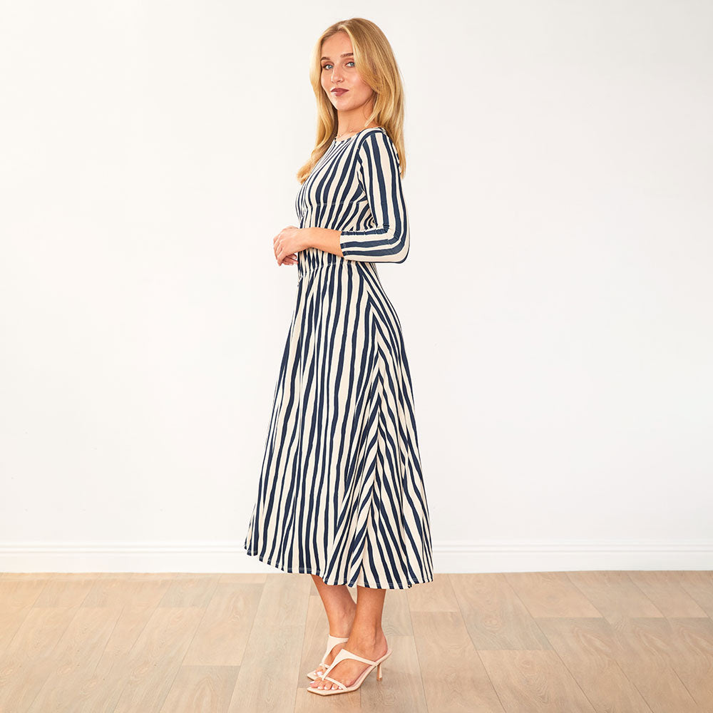 Cooper Dress (Navy Stripe)