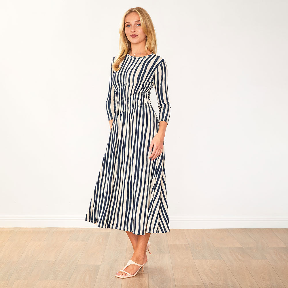 Cooper Dress (Navy Stripe)