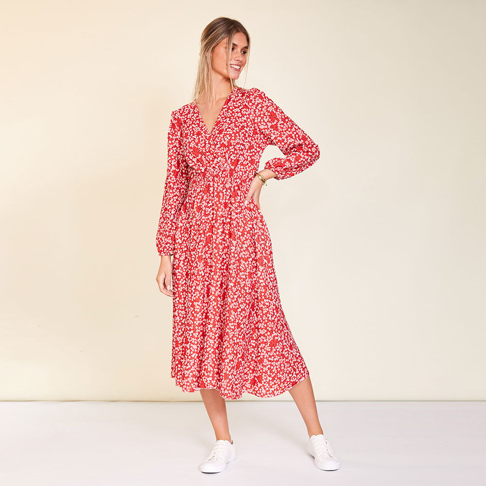 Carrie Dress (Red Daisy)