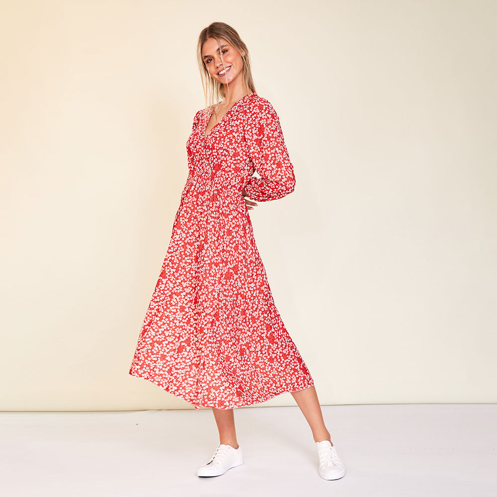 Carrie Dress (Red Daisy)