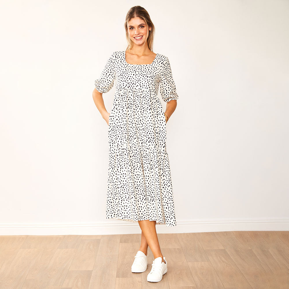 Delta Dress (Black Polka Dot)