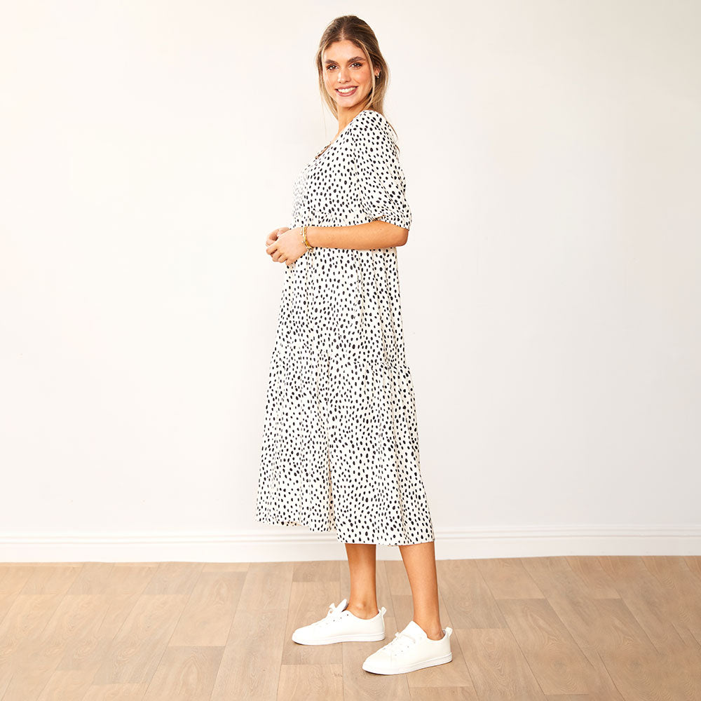 Delta Dress (Black Polka Dot)