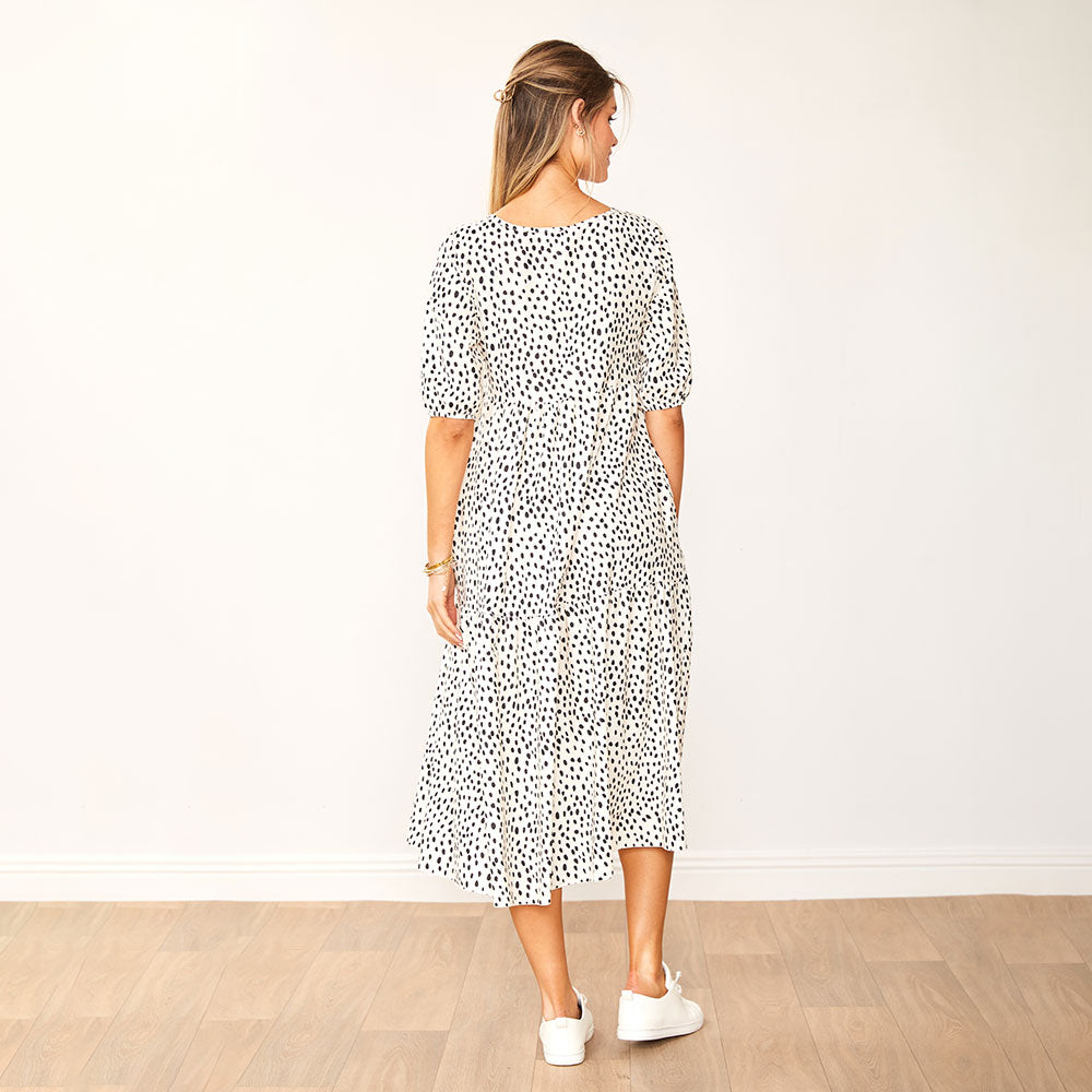 Delta Dress (Black Polka Dot)
