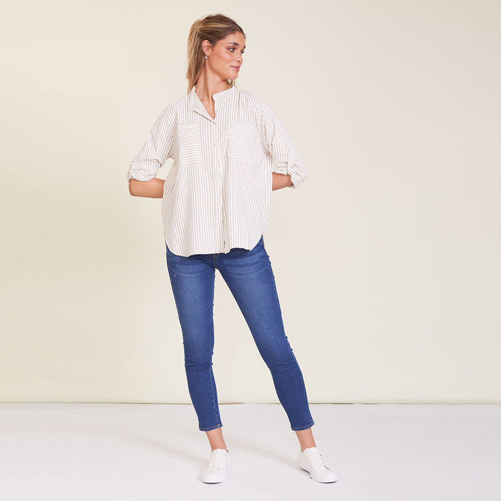Louis Shirt (Cream stripe)