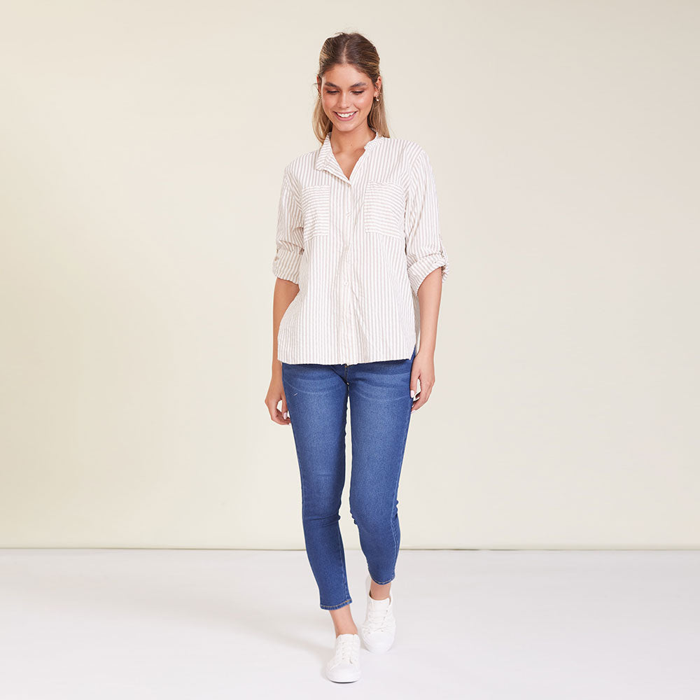 Louis Shirt (Cream stripe)