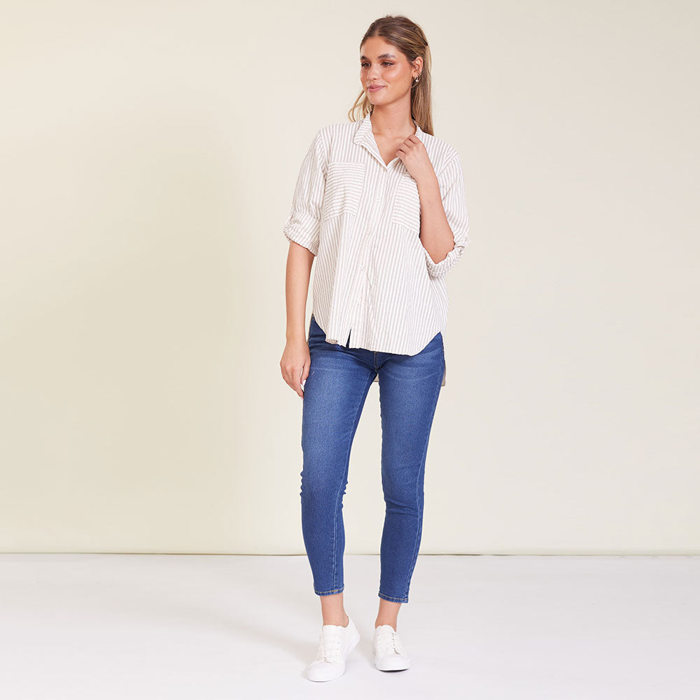 Louis Shirt (Cream stripe)