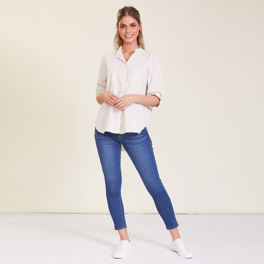 Louis Shirt (Cream stripe)