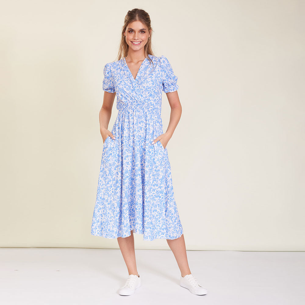 Sasha Dress (Blue Floral)