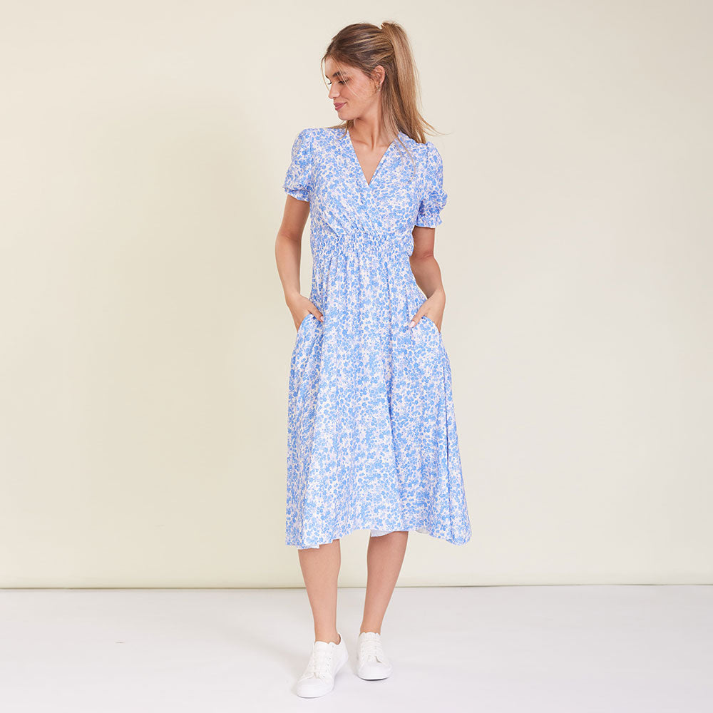 Sasha Dress (Blue Floral)