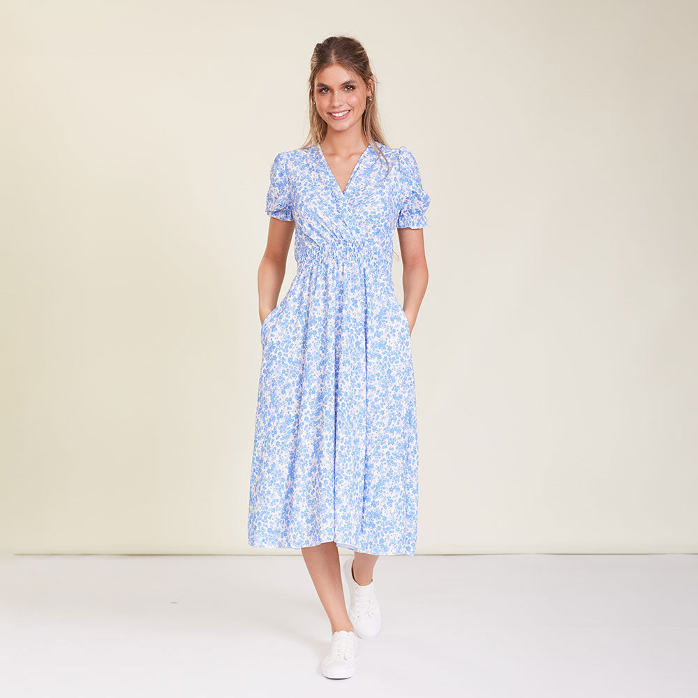 Sasha Dress (Blue Floral)