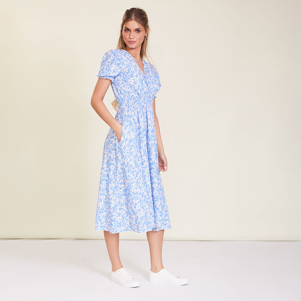 Sasha Dress (Blue Floral)