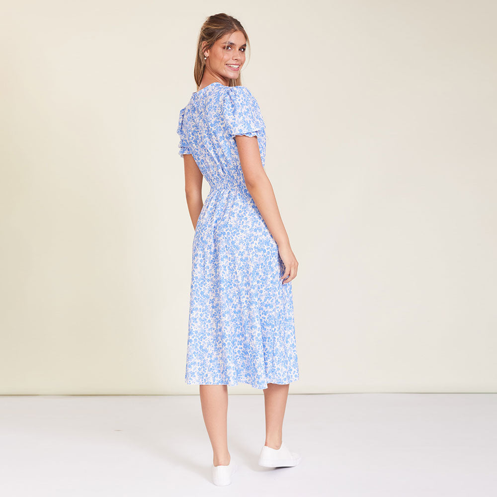 Sasha Dress (Blue Floral)