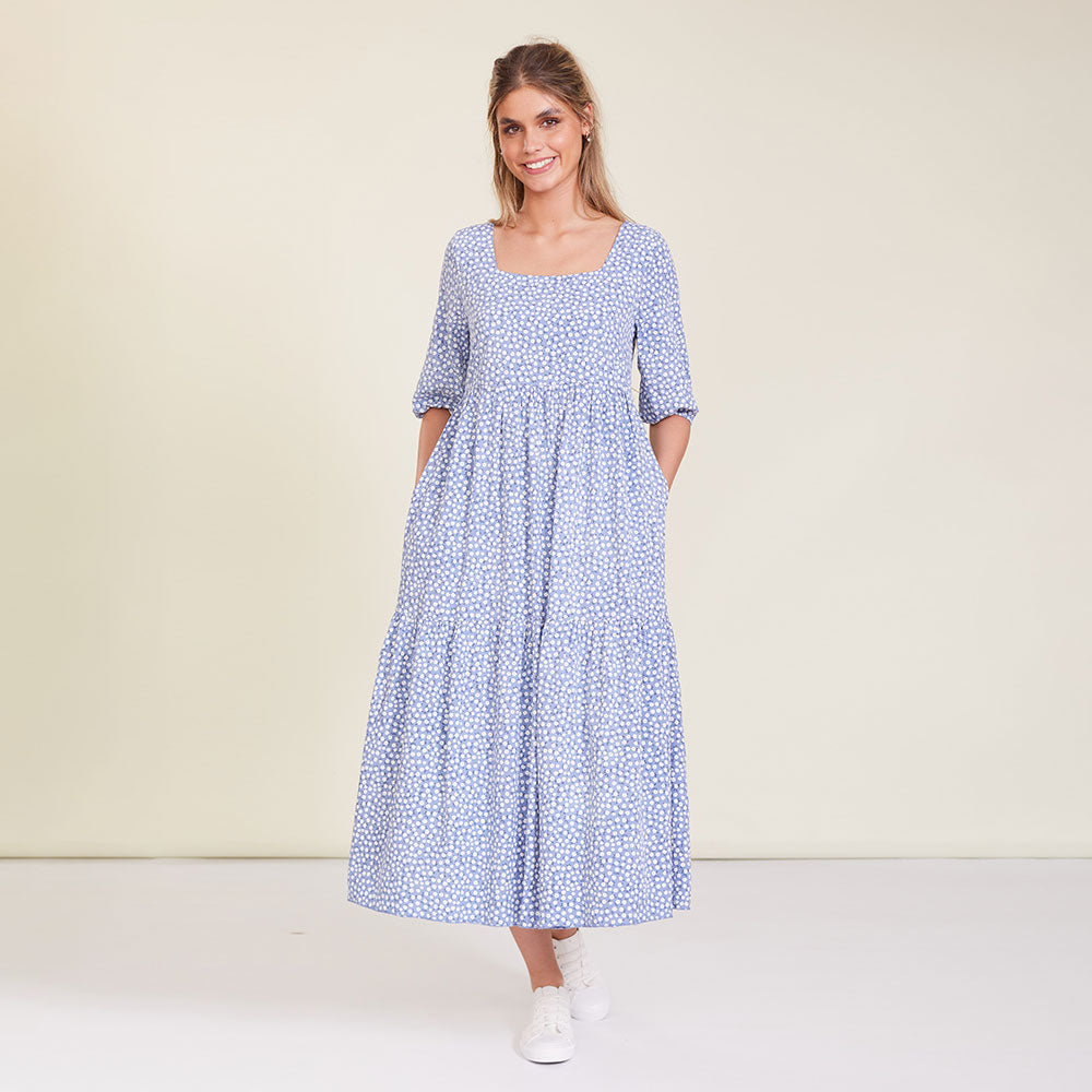 Delta Dress (Blue Floral)
