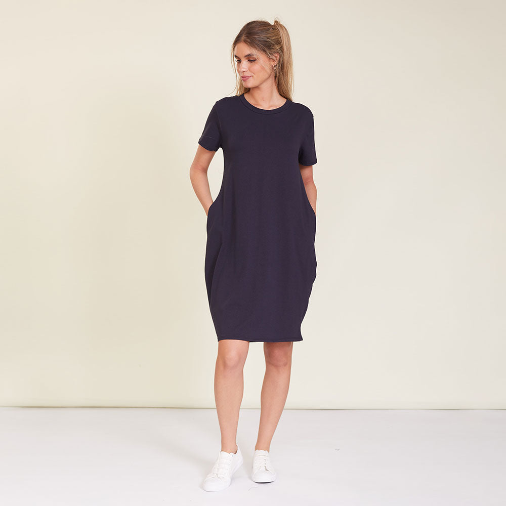 Kinsley T-Shirt Dress (Navy)