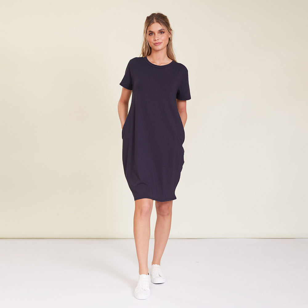 Kinsley T-Shirt Dress (Navy)