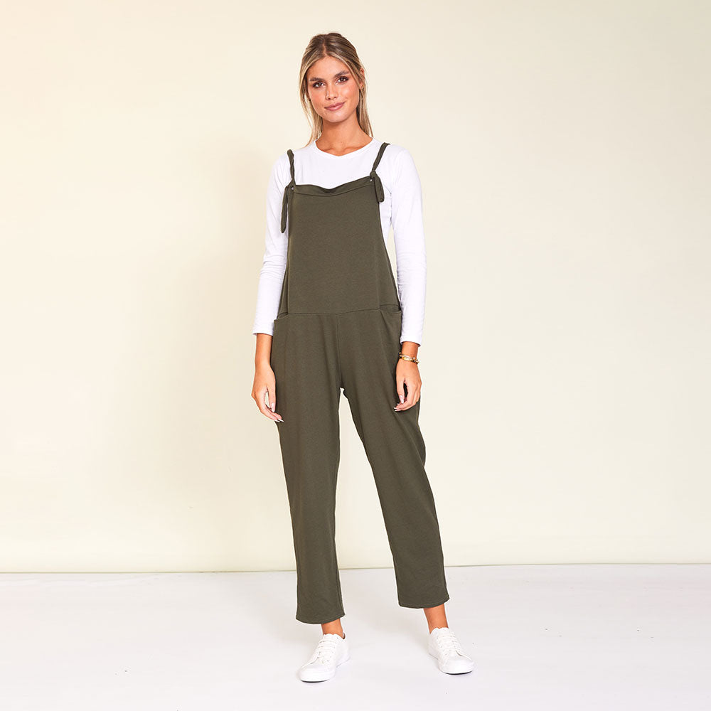 Ashley Dungaree (Khaki) - The Casual Company