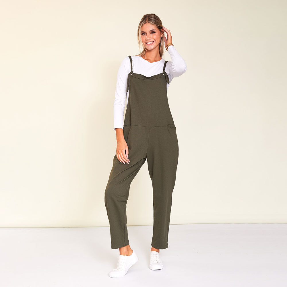Ashley Dungaree (Khaki) - The Casual Company