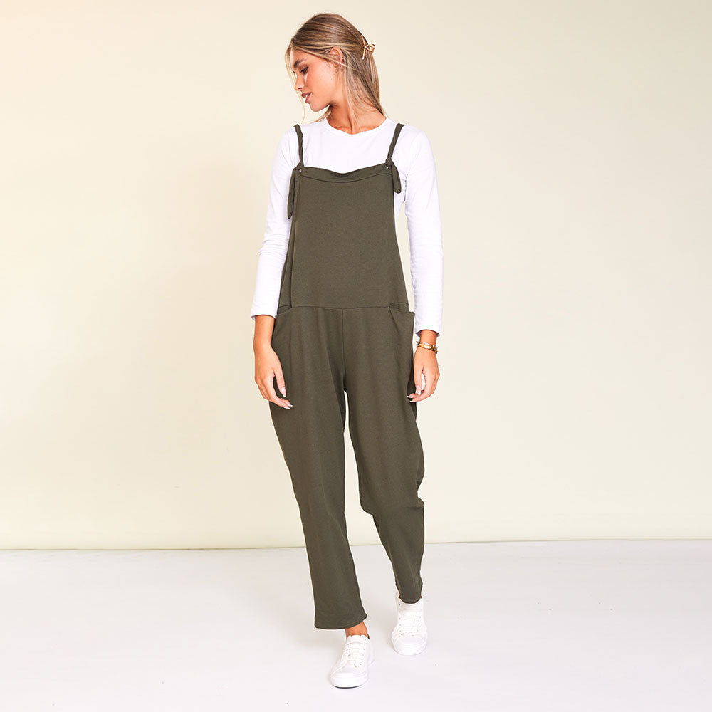 Ashley Dungaree (Khaki) - The Casual Company