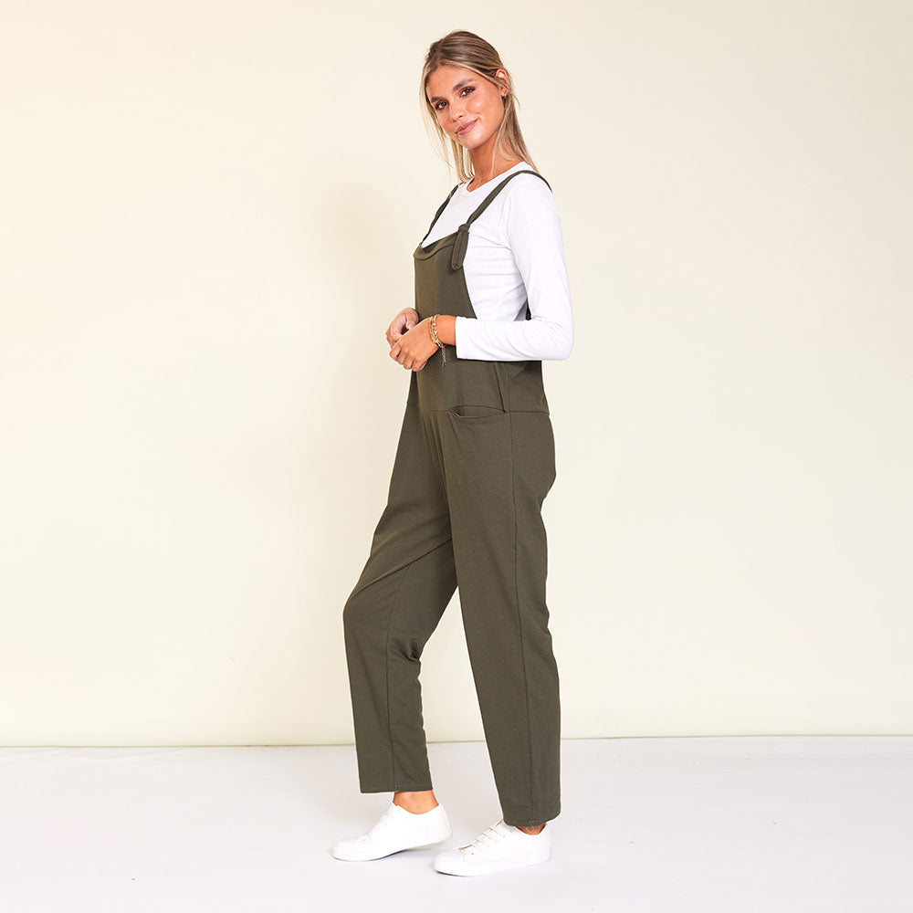 Ashley Dungaree (Khaki) - The Casual Company