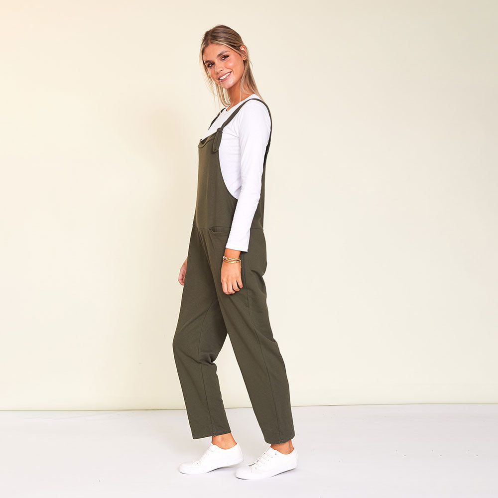Ashley Dungaree (Khaki) - The Casual Company