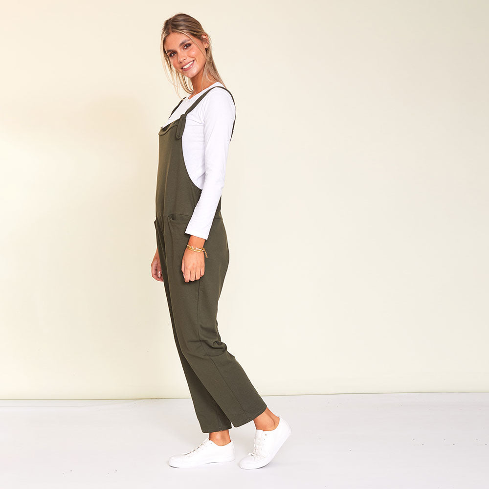 Ashley Dungaree (Khaki) - The Casual Company