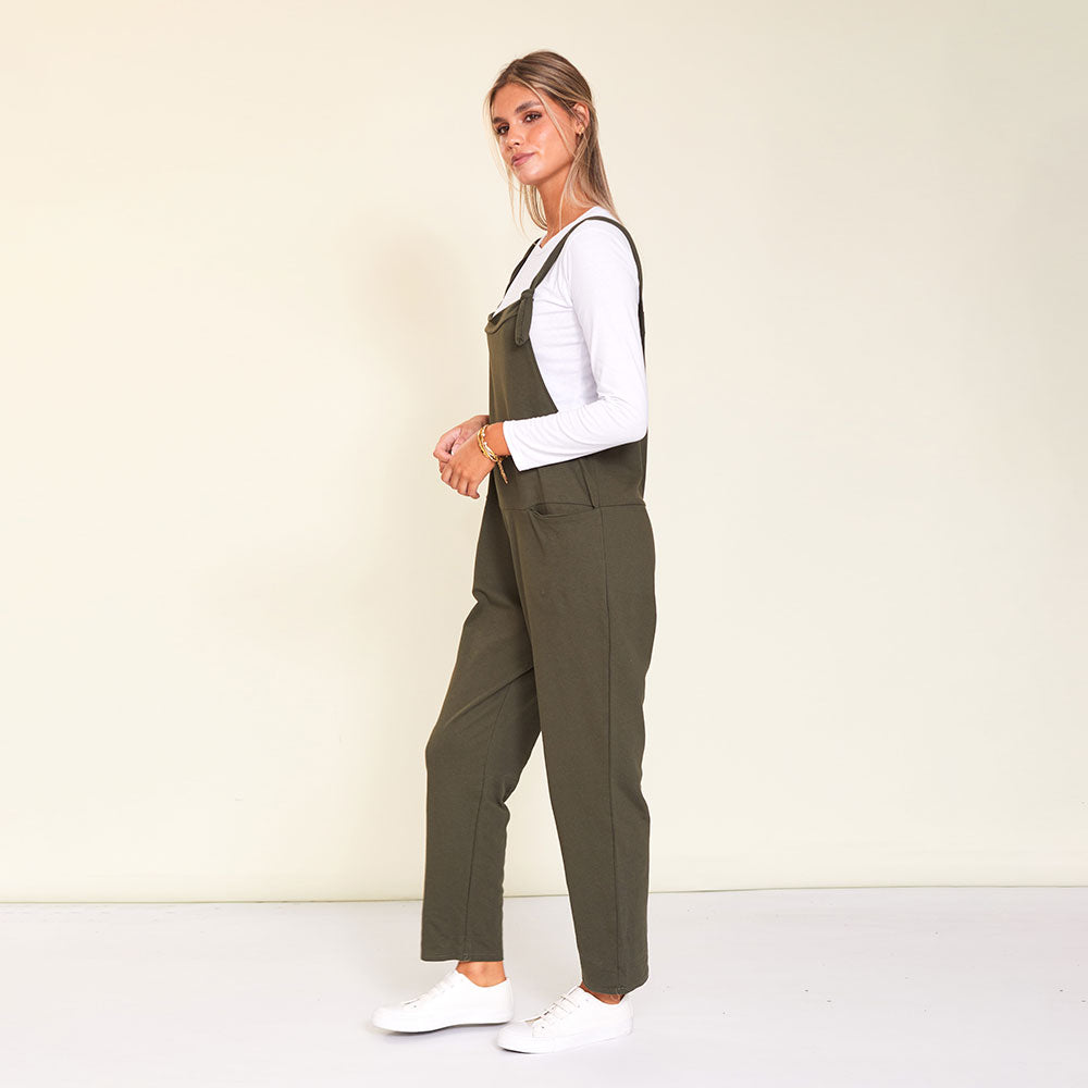 Ashley Dungaree (Khaki) - The Casual Company