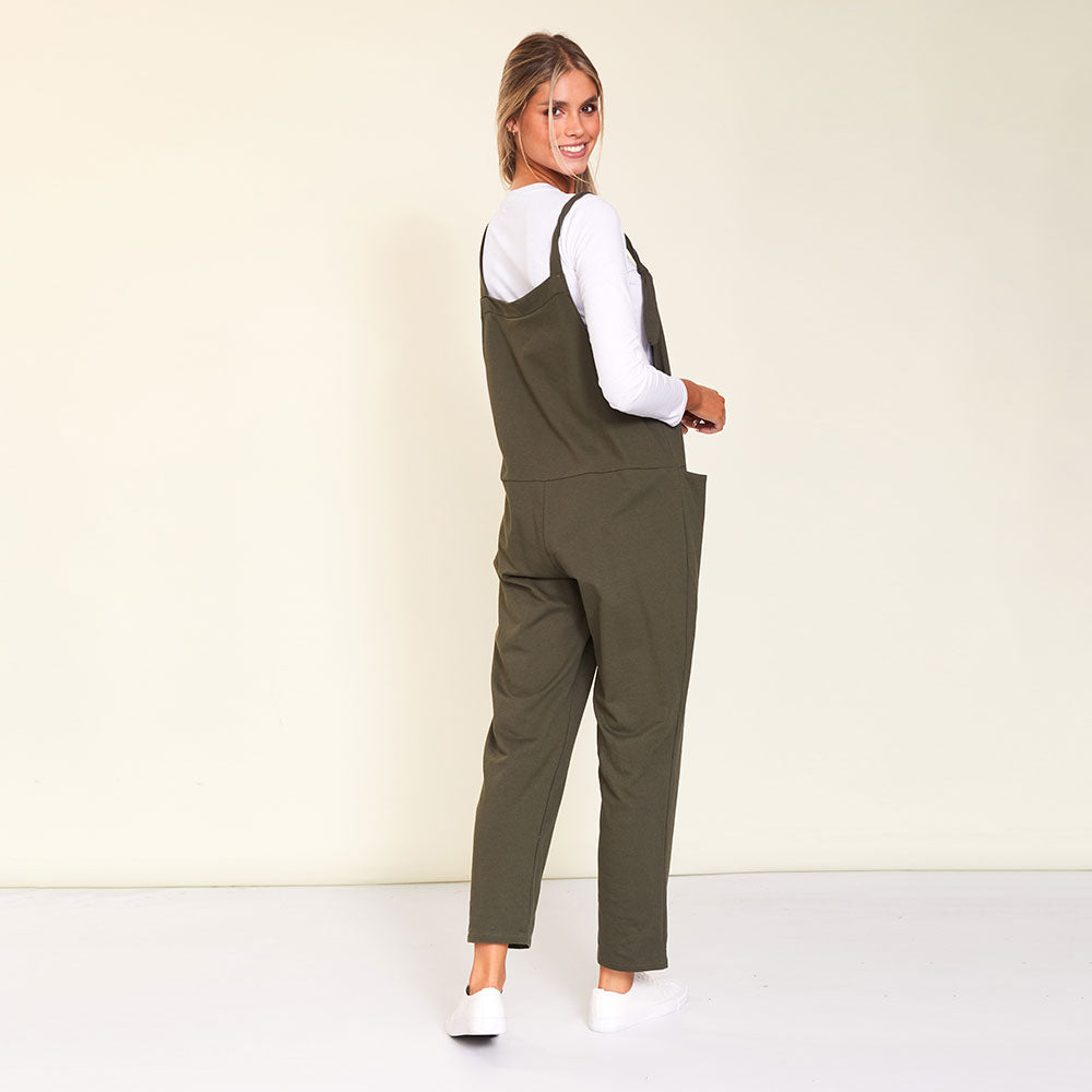 Ashley Dungaree (Khaki) - The Casual Company