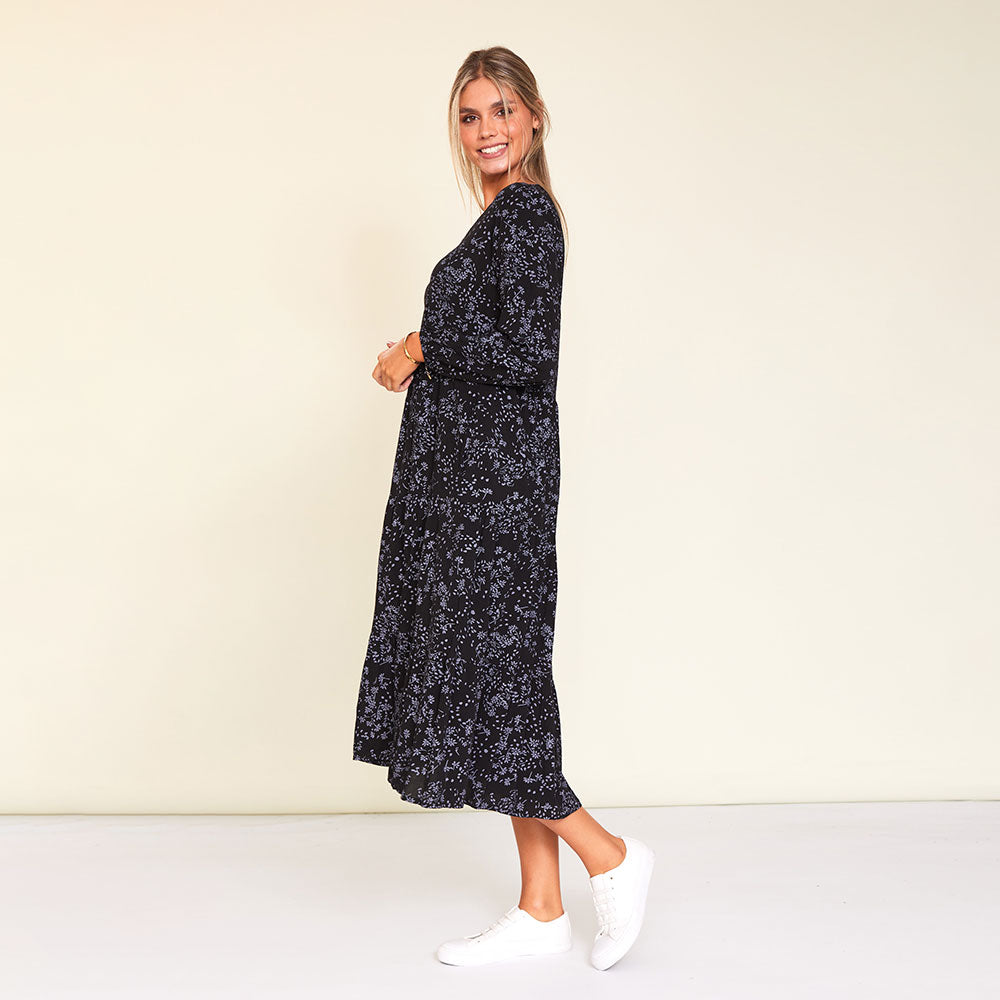 Sofia Dress (Black Floral)