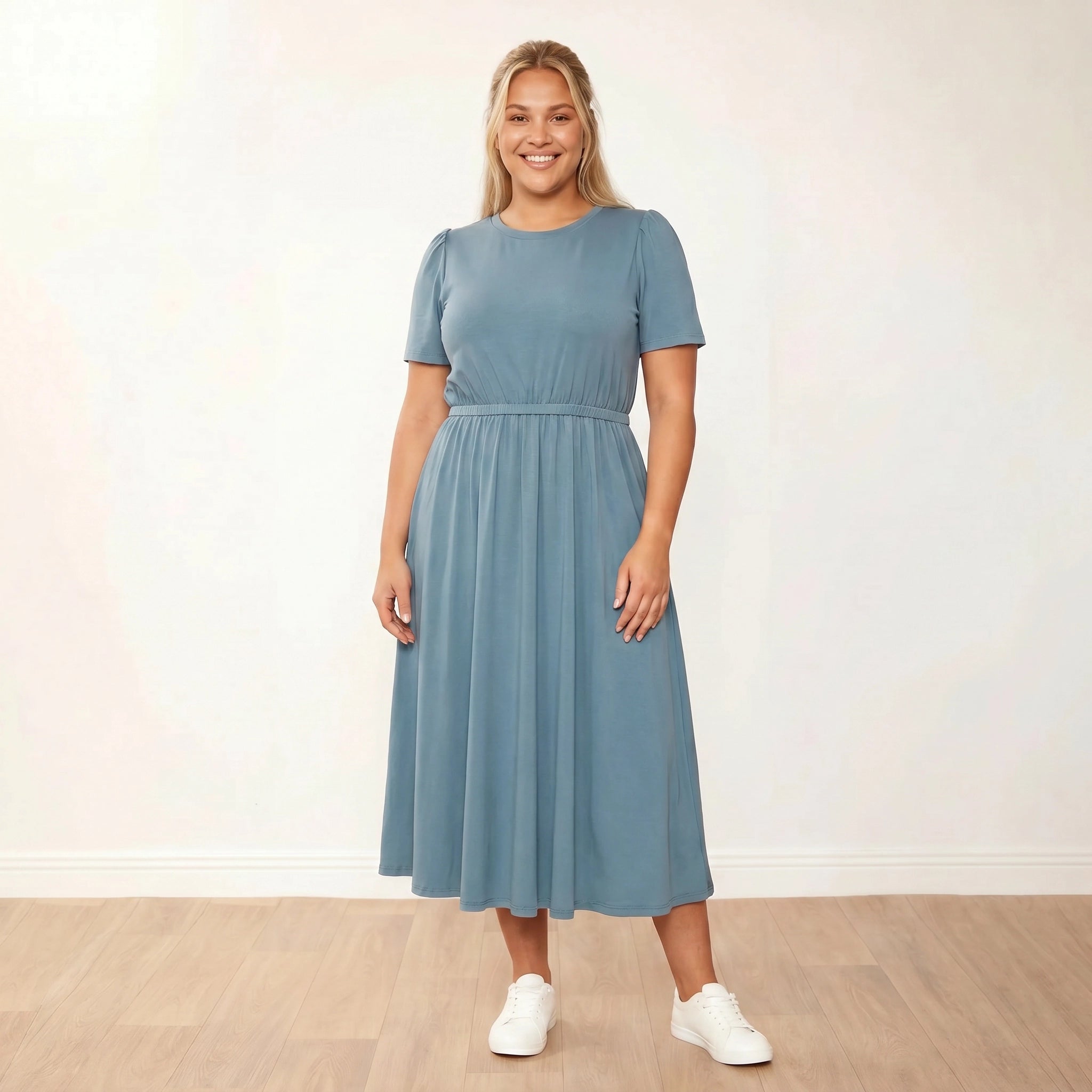 Eilish Dress Blue - Warm Smile - Plus Size