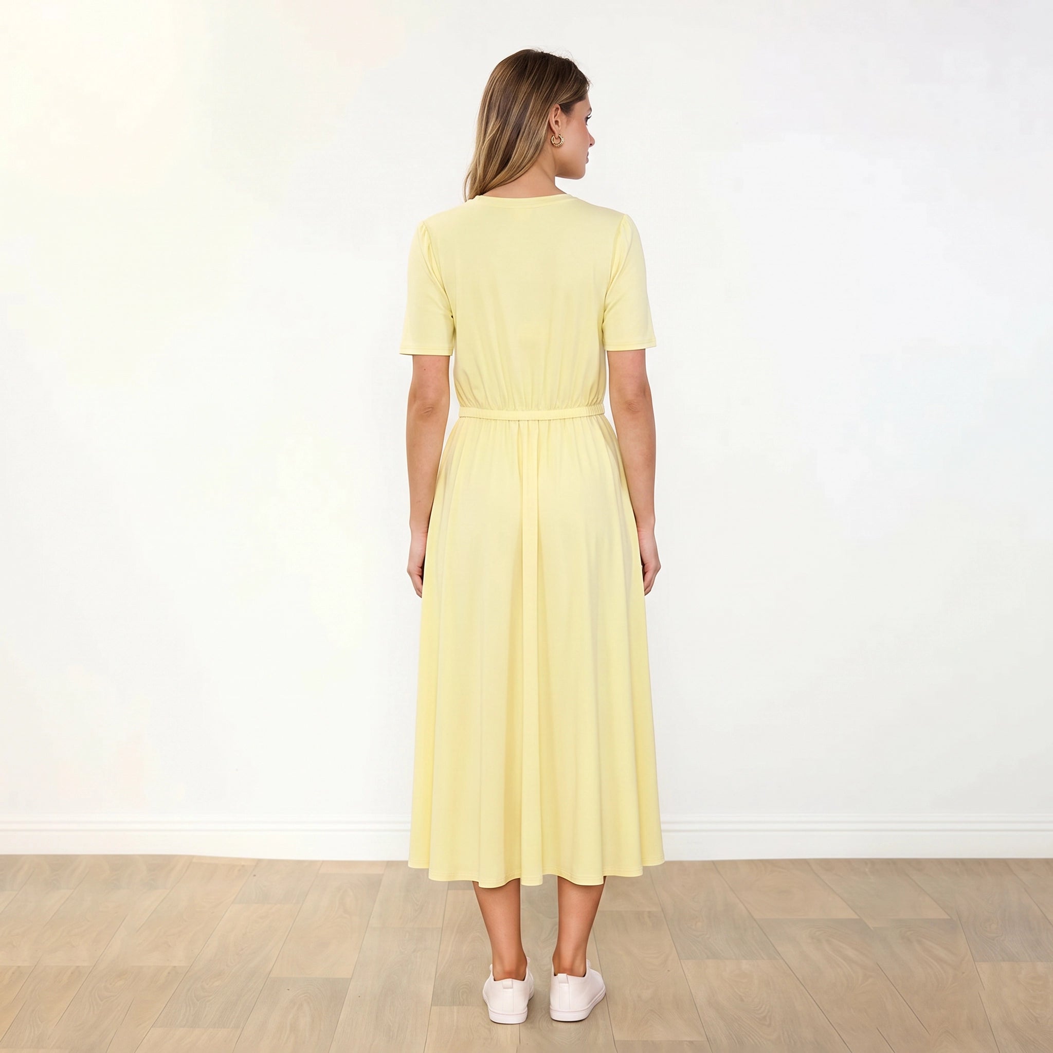 Eilish Dress Lemon - Back View