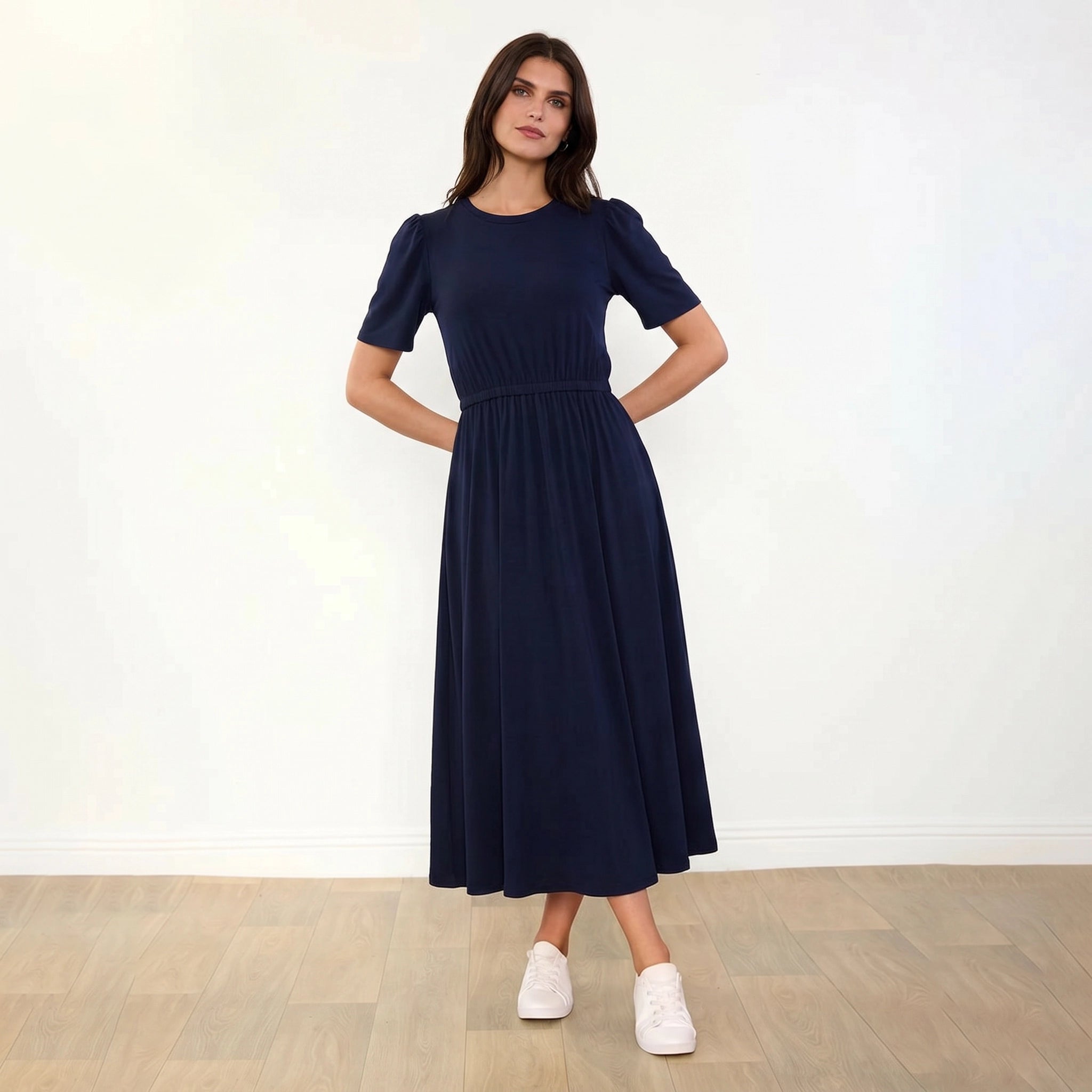 Eilish Dress Navy - Hands Behind Back