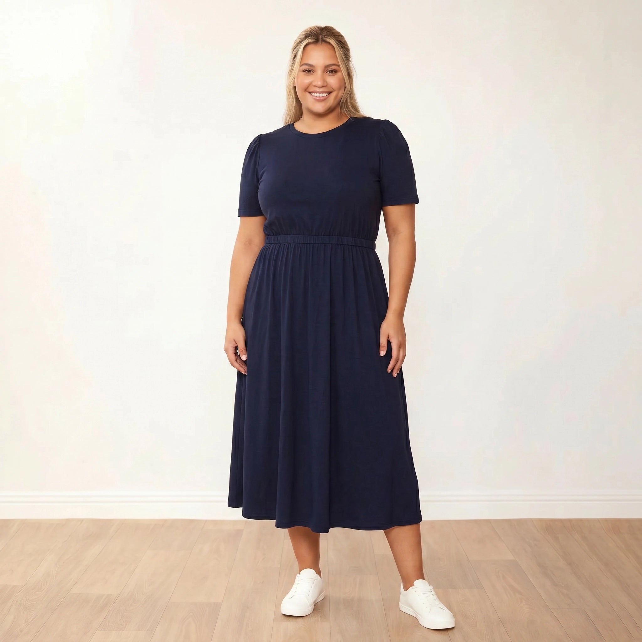 Eilish Dress Navy - Smiling Front Plus Size
