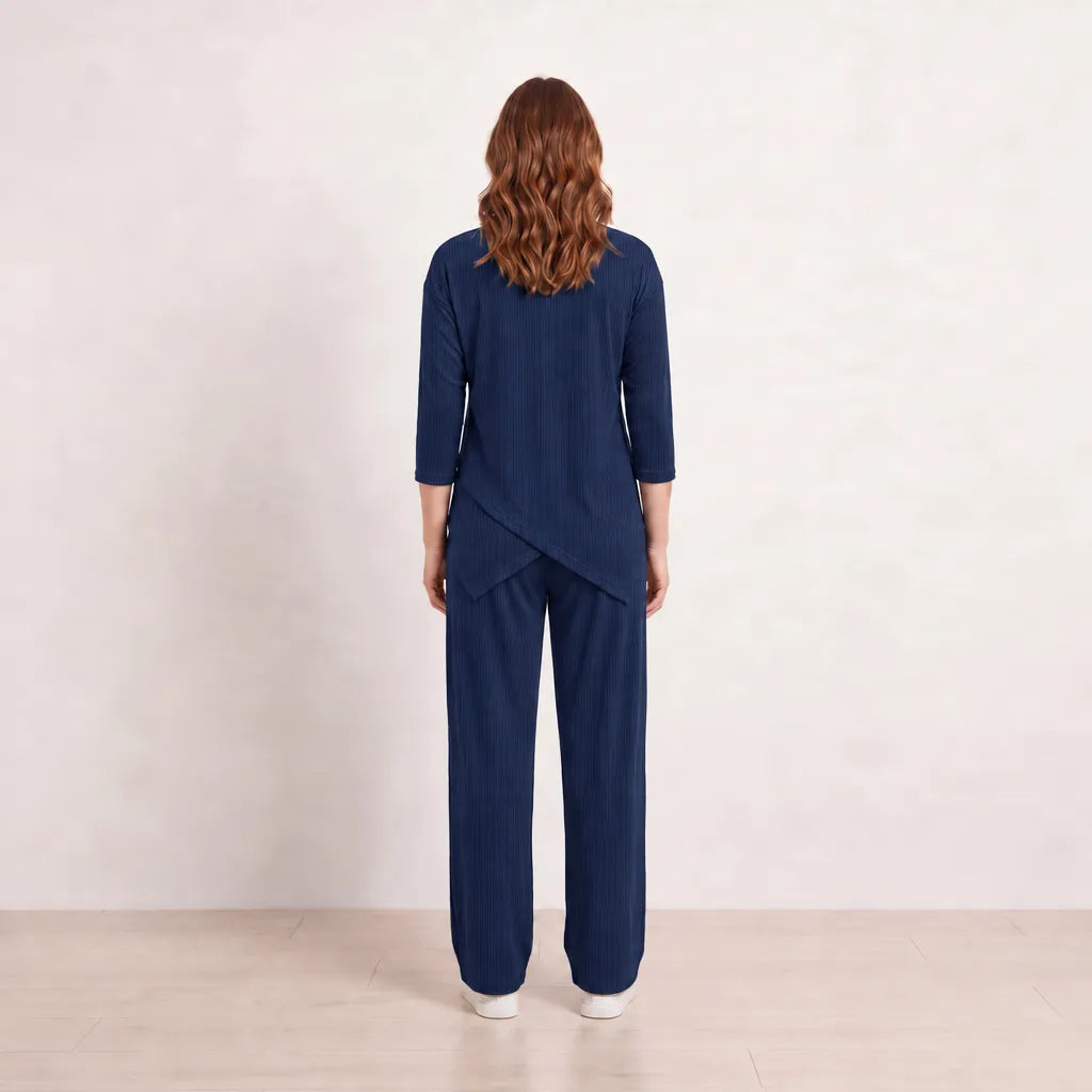 Lily Co-ord in Navy - Back view on model Aisling