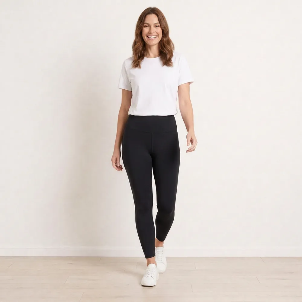 Mona Leggings (Black) - Front Walking View