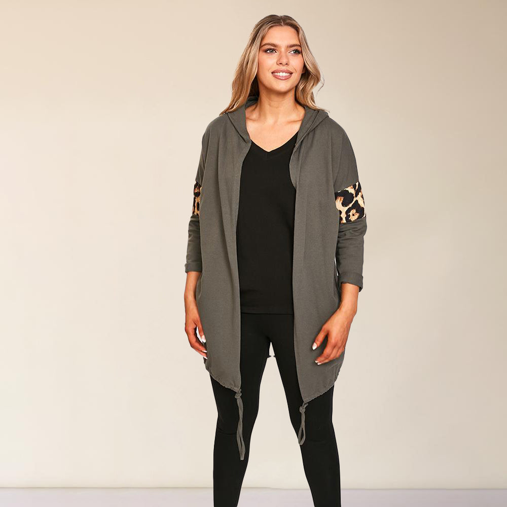 Rosie Leopard Hoody (Khaki)