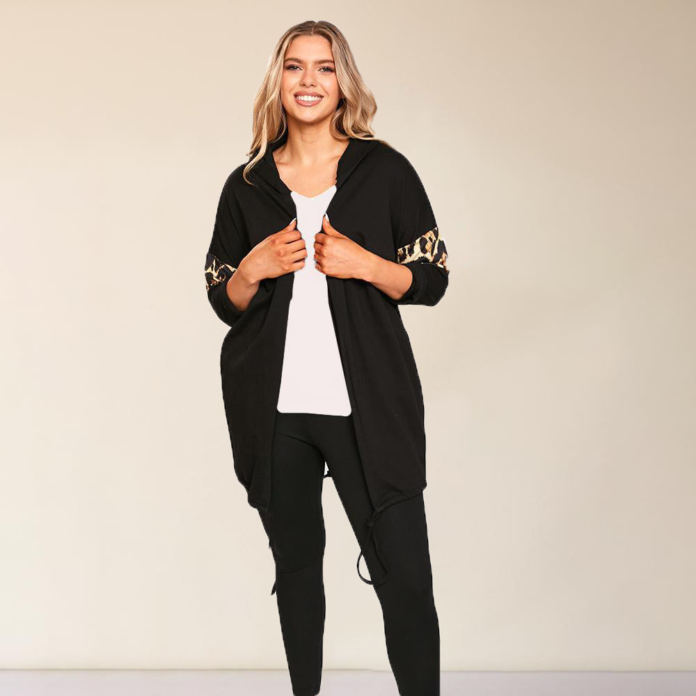 Rosie Leopard Hoody (Black)