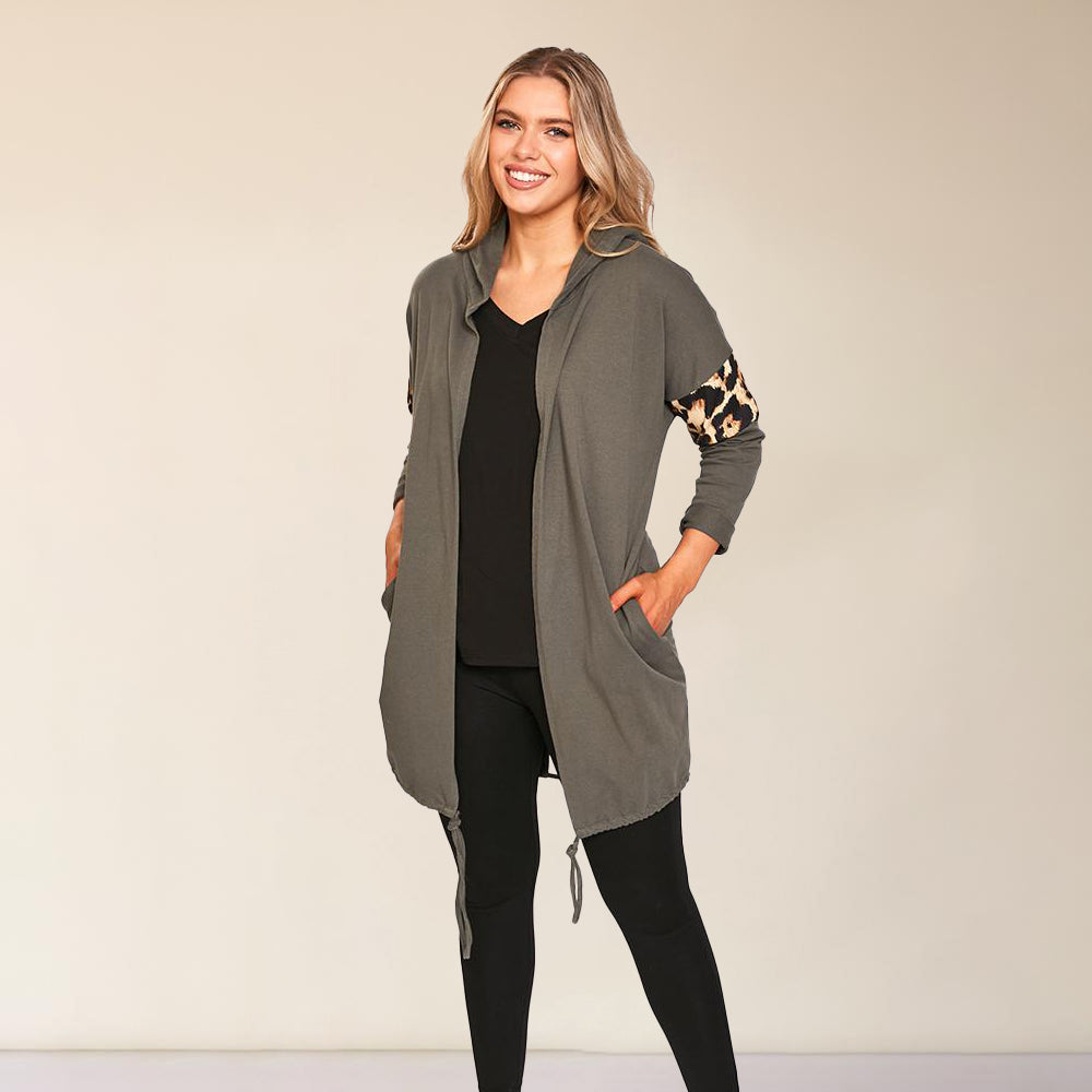 Rosie Leopard Hoody (Khaki)
