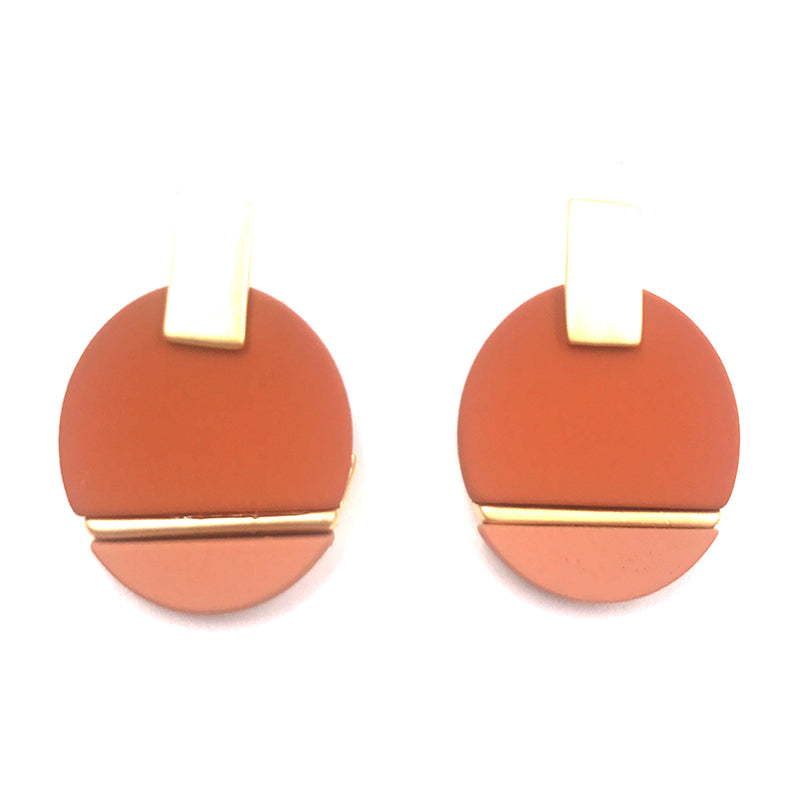Gina Geometic Earring (Brick)