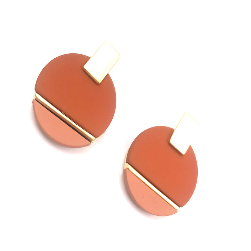Gina Geometic Earring (Brick)