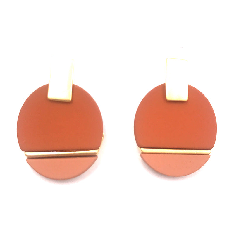 Gina Geometic Earring (Brick)