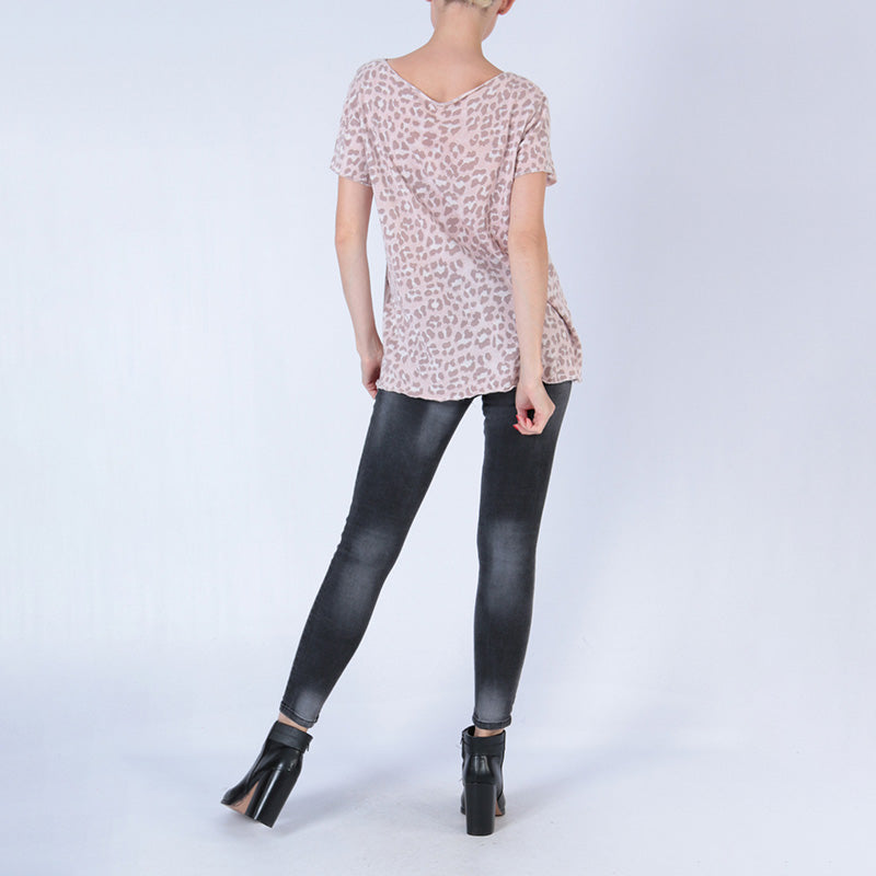 Laura Leopard Top Light Pink