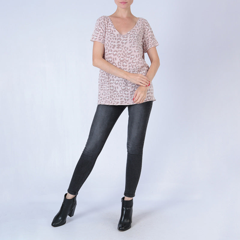 Laura Leopard Top Light Pink