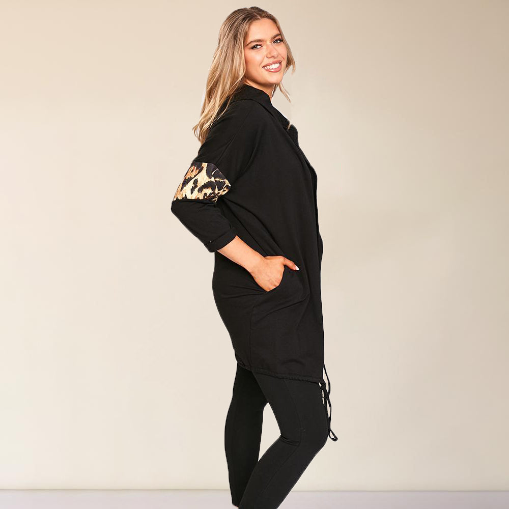 Rosie Leopard Hoody (Black)