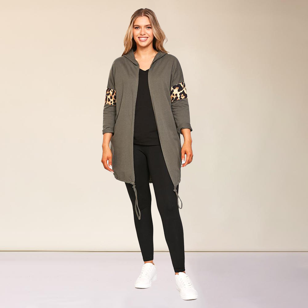 Rosie Leopard Hoody (Khaki)