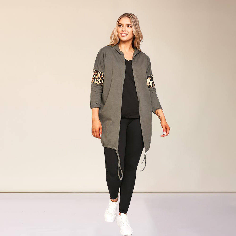 Rosie Leopard Hoody (Khaki)