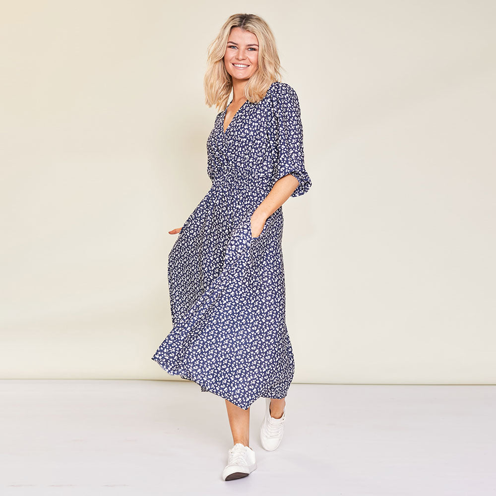 Daisy Dress (Navy Floral)