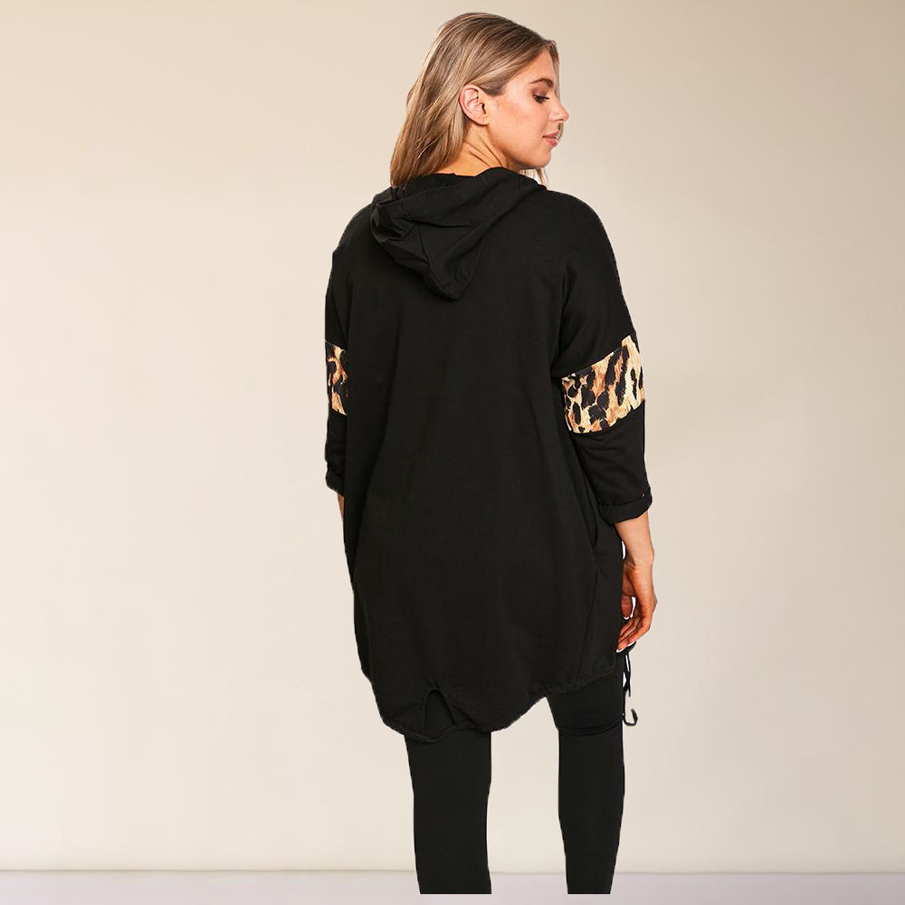 Rosie Leopard Hoody (Black)