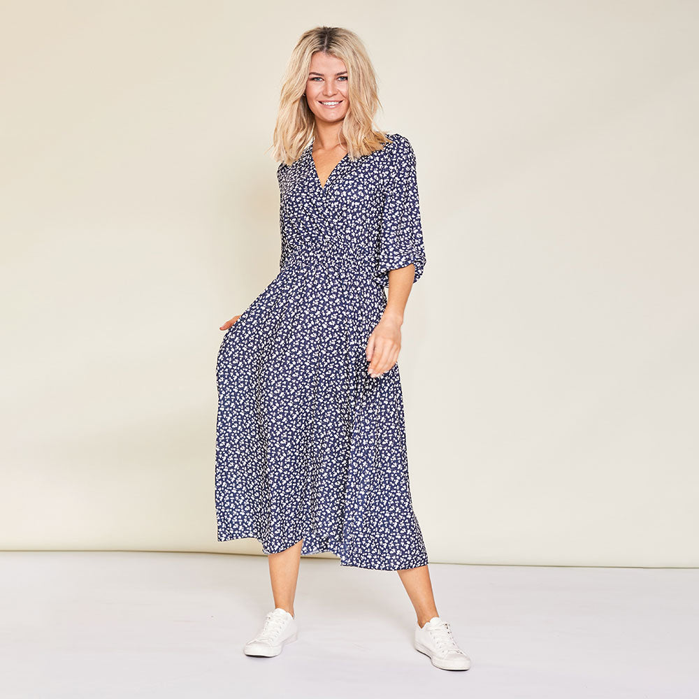 Daisy Dress (Navy Floral)